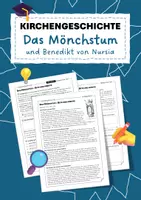 Vorschau - Stationenlernen - Kirchengeschichte: Das Mönchstum (Wissen & Arbeitsblatt) - Deckblatt