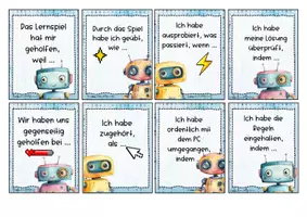 Vorschau - Fördermaterial/Inklusion - Reflexionskarten Informatik | Die PixiBots | 32 Karten mit Satzanfängen für Klasse 5/6 - Seite 3
