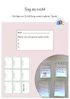 Vorschau - Arbeitsblätter - Sag es nicht : Vorlage (Erstellung eines Erklärspiels) - Deckblatt