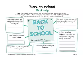 Vorschau - Arbeitsblätter - Back to school: Mindmap im Fach Englisch zum Schulstart (mit Vokabelliste) - kostenlos - Seite 2