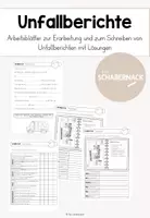 Vorschau - Unterrichtsreihen - Unfallbericht: Arbeitsblätter mit Lösungen - Deckblatt
