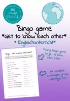 Vorschau - Arbeitsblätter - Bingo game: Get to know each other (Englisch) - Deckblatt