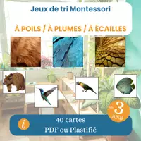 Aperçu - Apprentissages en autonomie - Jeu de tri Montessori animaux à poils plumes écailles - Page de couverture