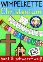 Vorschau - Mal- und Bastelvorlagen - Christentum Grundschule Ethik Religion - WIMPELKETTE - Deckblatt