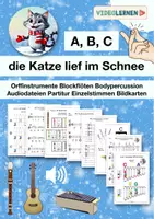 Vorschau - Poster - Musik ABC die Katze lief im Schnee Musizieren • Orff-Intrumente Body Percussion - Deckblatt