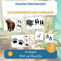 Aperçu - Jeux - Empreintes animaux – Cartes et activités PDF - Page de couverture