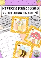 Vorschau - Spiele - Rechenspaziergang Klasse 2: ZR100 Subtraktion ohne ZÜ. Frühling. Minus - Deckblatt