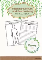 Vorschau - Arbeitsblätter - Fasching:Mein Traumkostüm/DaZ&DaF/A1-A2 - Deckblatt