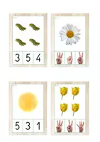Vista previa - Tarjetas / Manipulativos - Asociación de cantidades 1-5 (primavera) - página 2