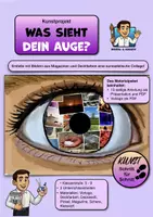 Vorschau - Stundenentwürfe - Kunstprojekt "Surreales Auge Collage" | Deckfarben + Collage - Deckblatt
