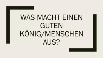 Vorschau - Unterrichtsreihen - Was macht einen guten König/Menschen aus? - Deckblatt
