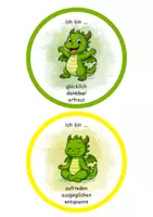 Vorschau - Anderer Materialtyp - Gefühlskarten „Drachenklasse“ – 4 Emotionen (mit und ohne Silbenschrift) - Seite 1