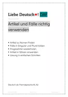 Vorschau - Arbeitsblätter - DAF Artikel richtig verwenden - Deckblatt