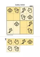 Vorschau - Arbeitsblätter - Sudoku 4x4: Herbst (Rätsel für Vorschule & Anfangsunterricht) - Seite 2