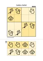 Vorschau - Arbeitsblätter - Sudoku 4x4: Herbst (Rätsel für Vorschule & Anfangsunterricht) - Seite 3