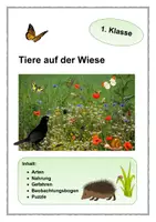 Vorschau - Arbeitsblätter - Tiere auf der Wiese - 1. Klasse - Deckblatt
