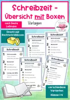 Vorschau - Merkblätter - Schreibzeit- Übersicht mit Boxen - Deckblatt