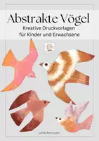Vorschau - Mal- und Bastelvorlagen - Abstrakte Vögel - Druckvorlage zum Ausmalen - Deckblatt