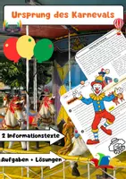 Vorschau - Arbeitsblätter - Ursprung des Karnevals: Geschichte, Fastenzeit & Traditionen - Deckblatt