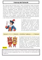 Vorschau - Arbeitsblätter - Ursprung des Karnevals: Geschichte, Fastenzeit & Traditionen - Seite 1