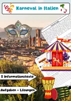 Vorschau - Arbeitsblätter - Karneval in Italien: Masken, Tradition & Geschichte - Deckblatt