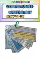 Vorschau - Arbeitsblätter - Vertretungsunterricht Schule – fertige Vertretungsstunde Materialpaket - Deckblatt