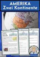 Vorschau - Arbeitsblätter - Amerika - Nord- und Südamerika als Kontinente - Arbeitsblätter mit Lösungen - Erdkunde Klasse 5 - Deckblatt