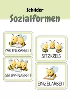 Vorschau - Poster - Sozialformenschilder - Bienenklasse - Deckblatt