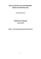 Aperçu - Tests - BACCALAURÉAT BLANC PROFESSIONNEL term bac pro LE TEMPS - Page de couverture