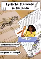 Vorschau - Arbeitsblätter - Lyrische Elemente in Balladen: Reime, Rhythmus & Metaphern - Deckblatt