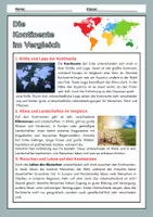 Vorschau - Arbeitsblätter - Die Kontinente im Vergleich - Seite 1
