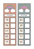 Vorschau - Stationenlernen - Schreibkarten Vorgänger und Nachfolger - Seite 1