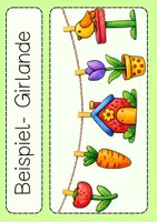 Vorschau - Arbeitsblätter - Girlande Kunst Frühling & Ostern Klasse 1 & 2 Ausmalbilder - Seite 1