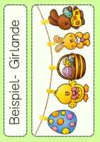 Vorschau - Arbeitsblätter - Girlande Kunst Frühling & Ostern Klasse 1 & 2 Ausmalbilder - Seite 2