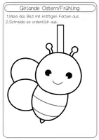 Vorschau - Arbeitsblätter - Girlande Kunst Frühling & Ostern Klasse 1 & 2 Ausmalbilder - Seite 3