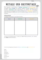 Vorschau - Arbeitsblätter - Metalle und Nichtmetalle - Deckblatt