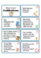 Vorschau - Spiele - Erzählkonferenz Fächer inkl. Rollenkarten & Checkliste - Seite 1