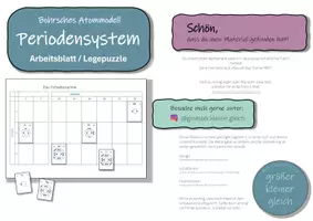 Vorschau - Arbeitsblätter - Periodensystem & Bohrsche Atommodell - Arbeitsblatt / Legepuzzle - Seite 2
