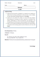 Vorschau - Arbeitsblätter - Klausur Deutsch Lyrik: Gedichtvergleich Biedermeier – Expressionismus (Lenau vs. Trakl) mit EWH - Seite 1