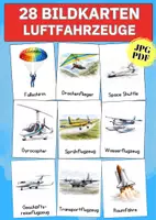 Vorschau - Bildkarten - Bildkarten Luftfahrzeuge – 28 Fluggeräte benennen & vergleichen | Sprachförderung Kita & Vorschule - Deckblatt
