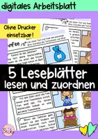 Vorschau - Arbeitsblätter - Lesen und zuordnen interaktive PDF #homeschooling - Deckblatt