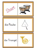 Vorschau - Spiele - Lesedomino Instrumente – Lesespiel | Grundschule & DaZ - Seite 1