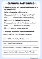 Vista previa - Refuerzo / NEE / Materiales de apoyo - Past Simple (Grammar + Activities) - página 3