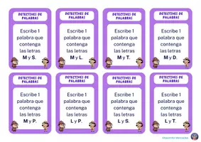 Vista previa - Tarjetas / Manipulativos - DETECTIVES DE PALABRAS - página 2