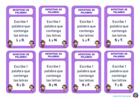Vista previa - Tarjetas / Manipulativos - DETECTIVES DE PALABRAS - página 3