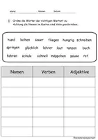 Vorschau - Arbeitsblätter - Arbeitsblätter Wortarten - Seite 1