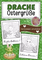 Vorschau - Mal- und Bastelvorlagen - Drachenklasse Ostergrüße zum Ausmalen - Deckblatt