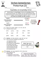 Vorschau - Arbeitsblätter - Verben im Präteritum - Unregelmäßige und regelmäßige Verben - Deckblatt