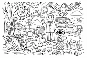 Vorschau - Arbeitsblätter - Wimmelbild - Gucklochmethode - Anlaute hören und schreiben A-W und Z - Seite 2