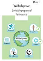 Vorschau - Präsentationen/Tafelbilder - Weltreligionen - Einheitstransparenz - Deckblatt